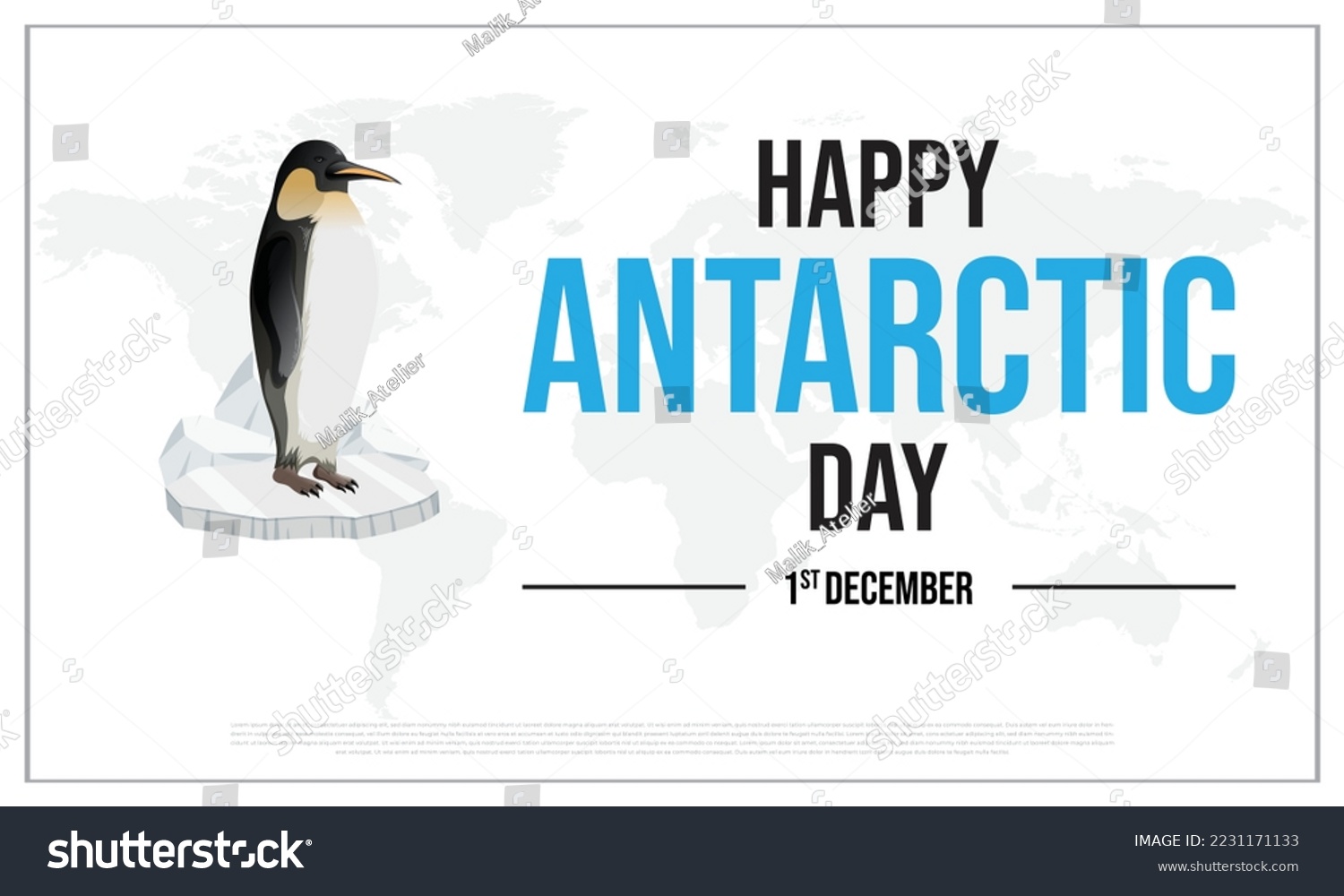 SVG of Happy Antarctica Day, World Antarctica Day, International Day of Antarctica, Badge, Design, Icon, vector, eps, editable, template, 1st December, creative, sticker, typography, poster, banner, Penguin svg
