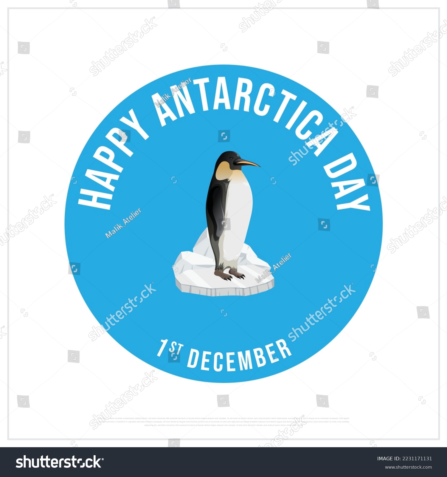 SVG of Happy Antarctica Day, World Antarctica Day, Internationdal Day of Antarctica, Badge, Design, Icon, vector, eps, editable, template, 1st December, creative, sticker, typography, poster, banner. Penguin svg