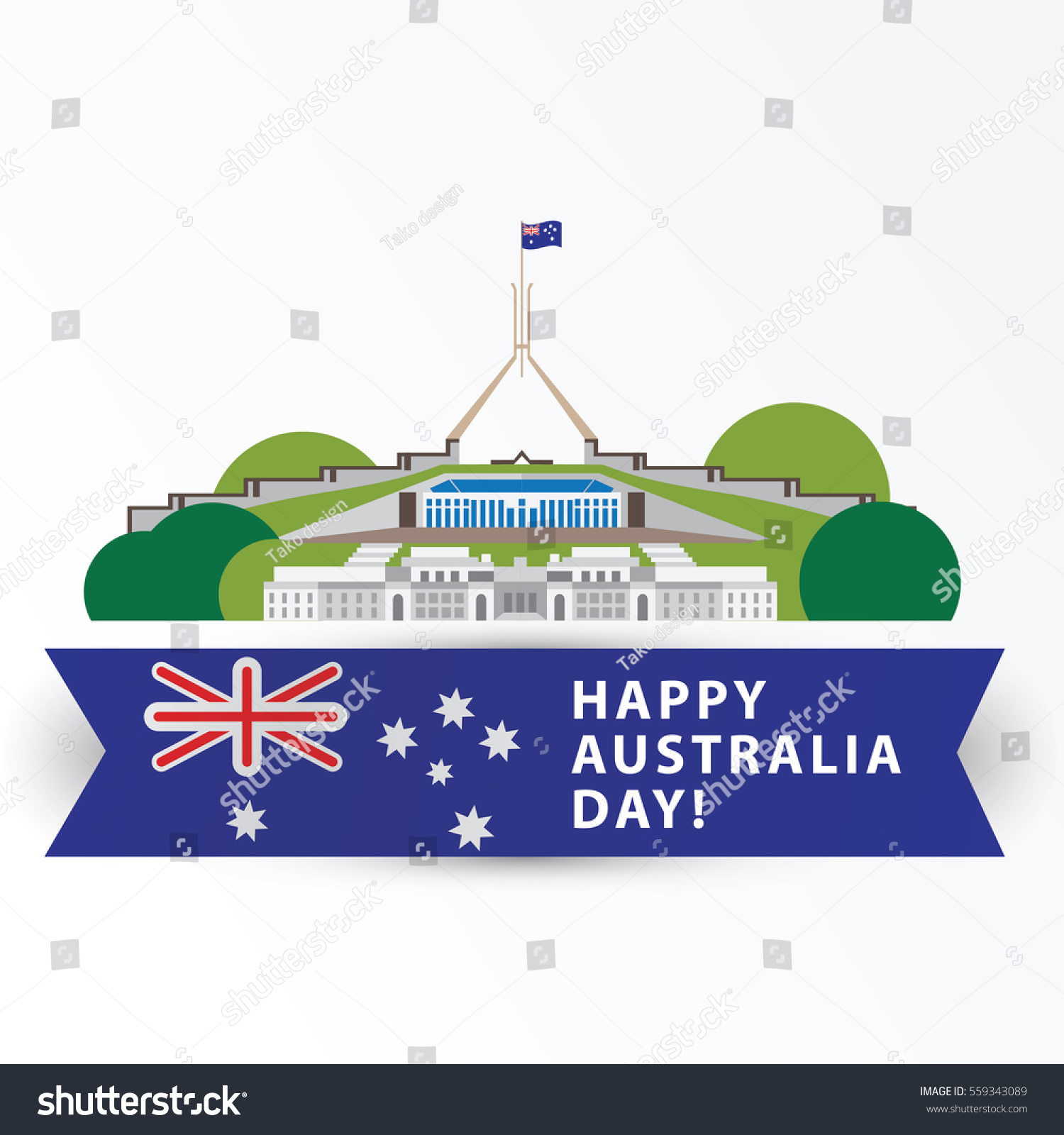 SVG of Happy Australia day, 26 january. Greatest landmarks as symbol of country. Canberra- the capital city. Web banner or greeting card svg