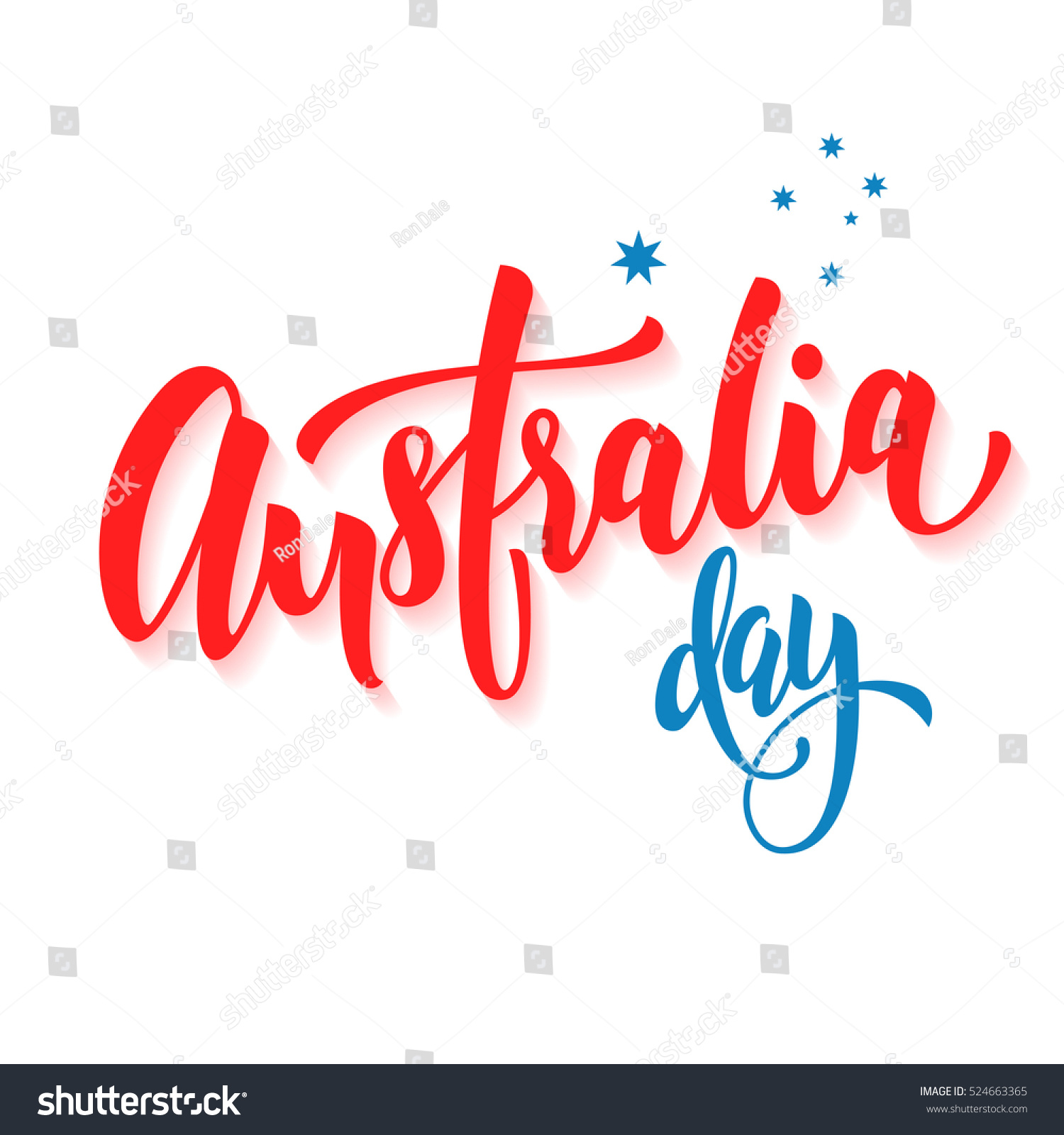 SVG of Happy Australia Day poster. Australian flag vector illustration greeting card with hand drawn calligraphy lettering. Australia text on white background with stars svg