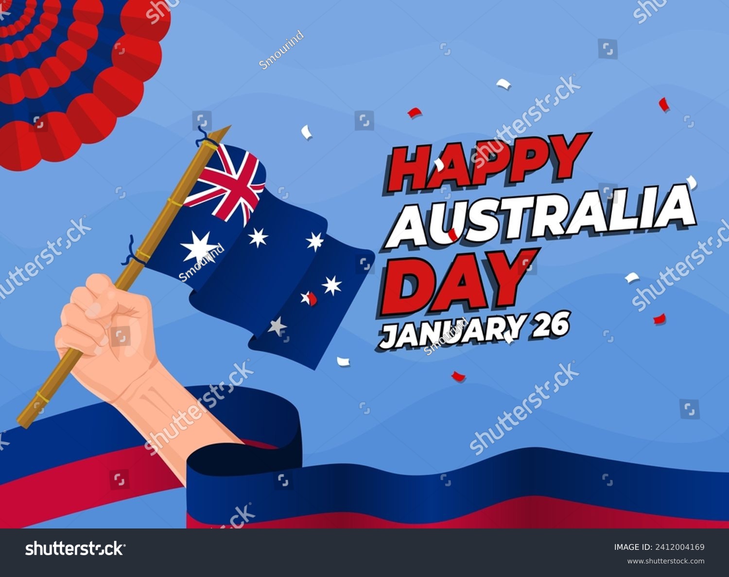 SVG of Happy Australia day template illustration. Commemorate Australia Day template. Australia day celebrate template. svg