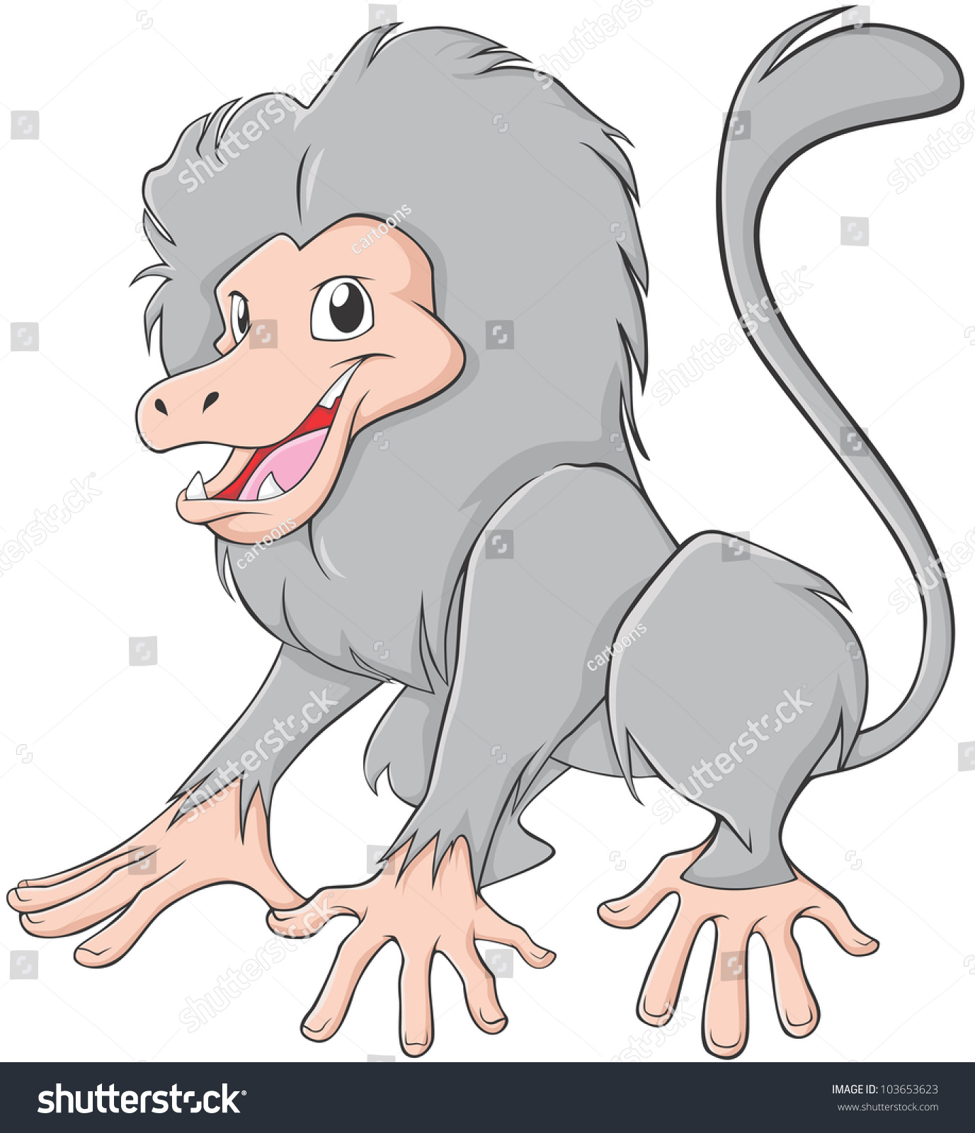Happy Baboon Cartoon Stock Vector (Royalty Free) 103653623 - Shutterstock