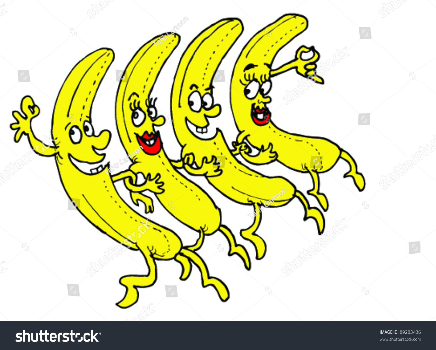 Happy Bananas Stock Vector 89283436 - Shutterstock