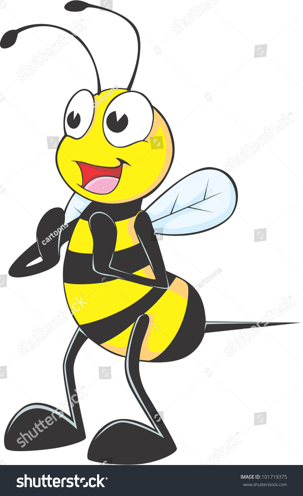 Happy Bee Clapping To Give Encouragement And Appreciation Stock Vector ...