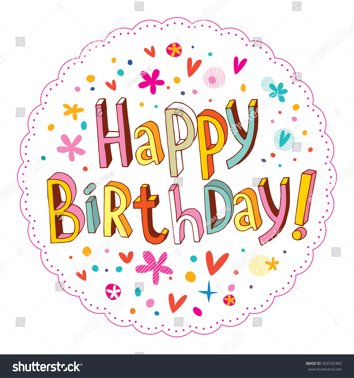 Happy Birthday Stock Vector 354742304 : Shutterstock