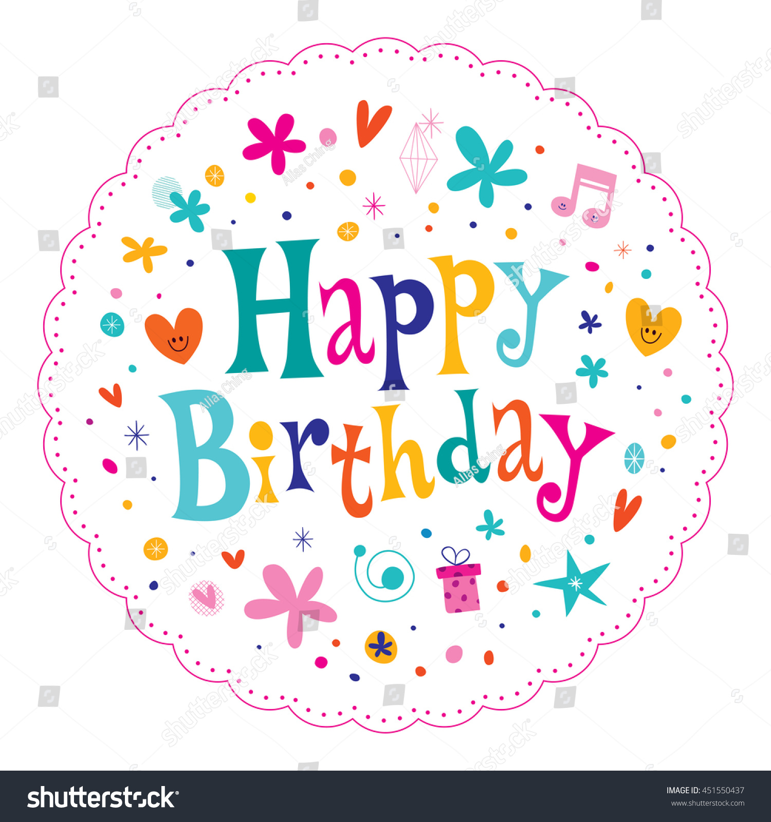 Happy Birthday Stock Vector Illustration 451550437 : Shutterstock