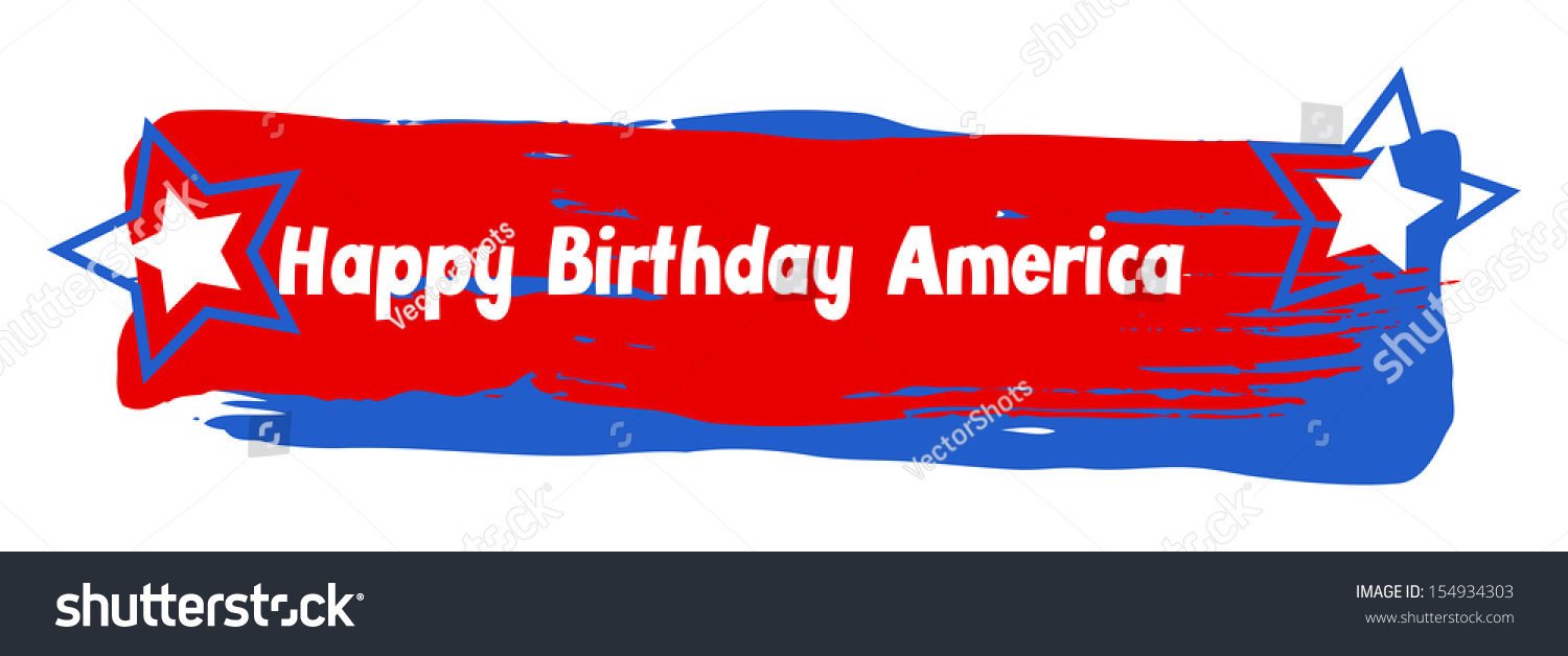 Happy Birthday America Vector Banner Stock Vector (Royalty Free ...