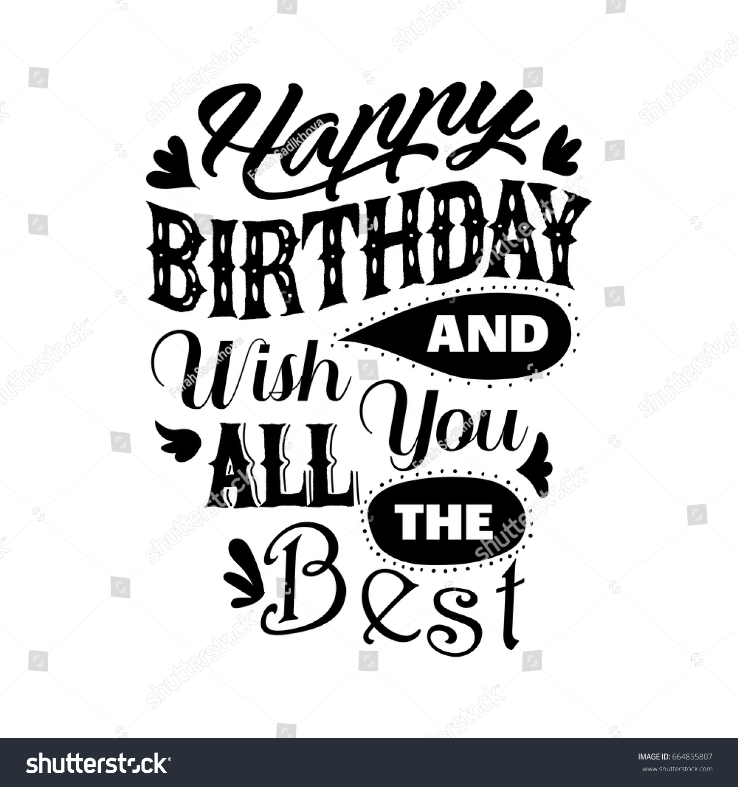 Download Happy Birthday Wish You All Best Stock Vector 664855807 ...
