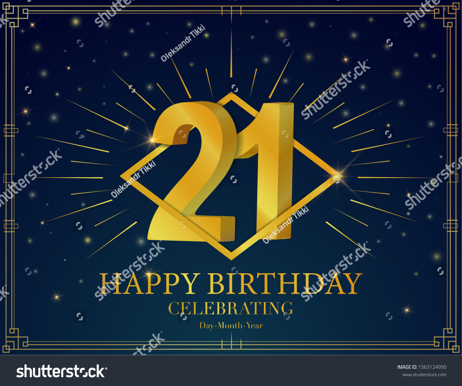 Happy Birthday Anniversary Celebration Greeting Card Stock Vector ...