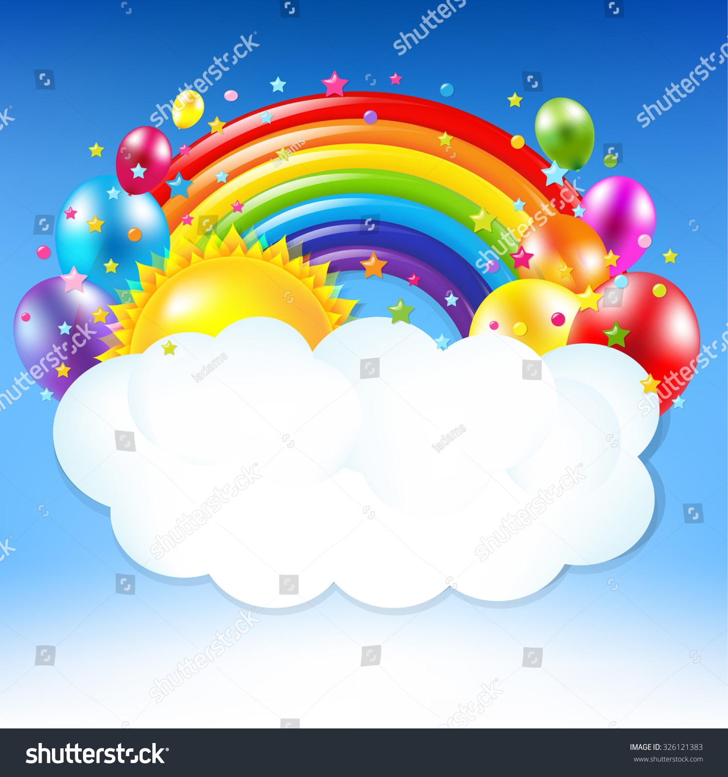 Download Happy Birthday Banner Rainbow Gradient Mesh Stock Vector ...