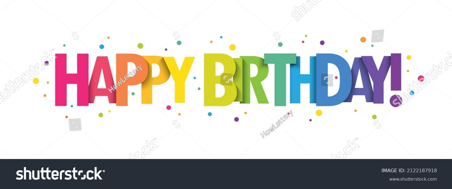 SVG of HAPPY BIRTHDAY! bright vector typography banner with colored dots svg