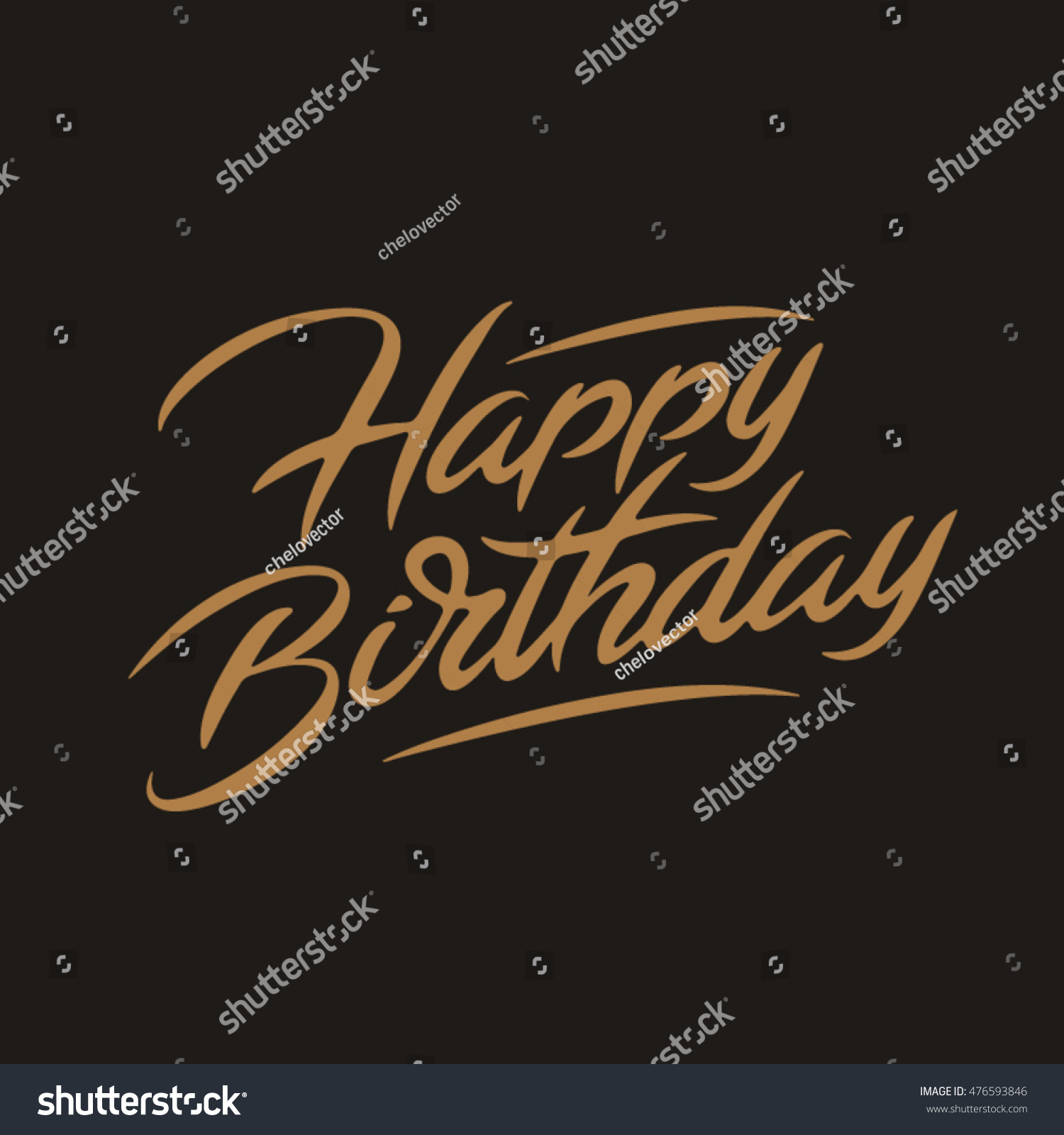 Happy Birthday Brush Script Style Hand Stock Vector 476593846 ...