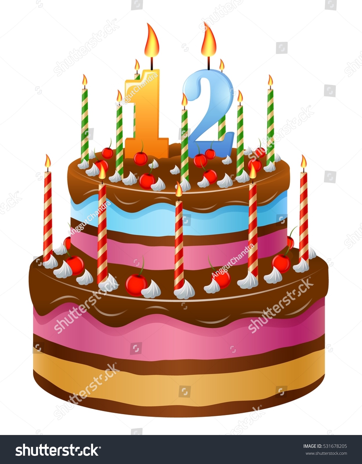 2,031 Birthday cake 12 Images, Stock Photos & Vectors | Shutterstock