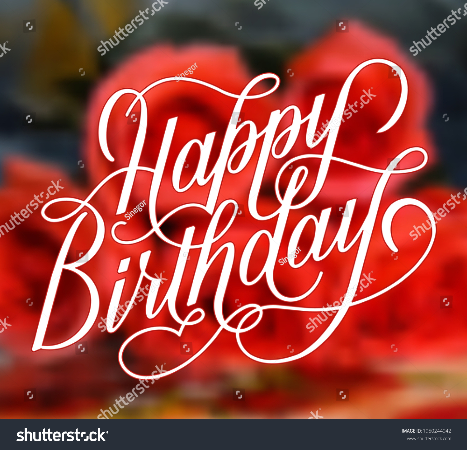 Happy Birthday Calligraphy Lettering Posters Postcards Stock Vector Royalty Free 1950244942