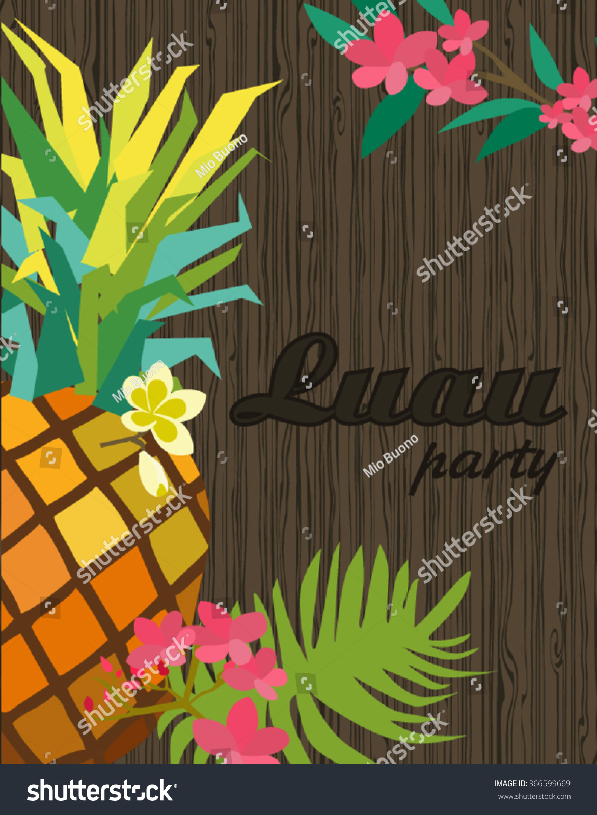 SVG of Happy Birthday card. Aloha party svg