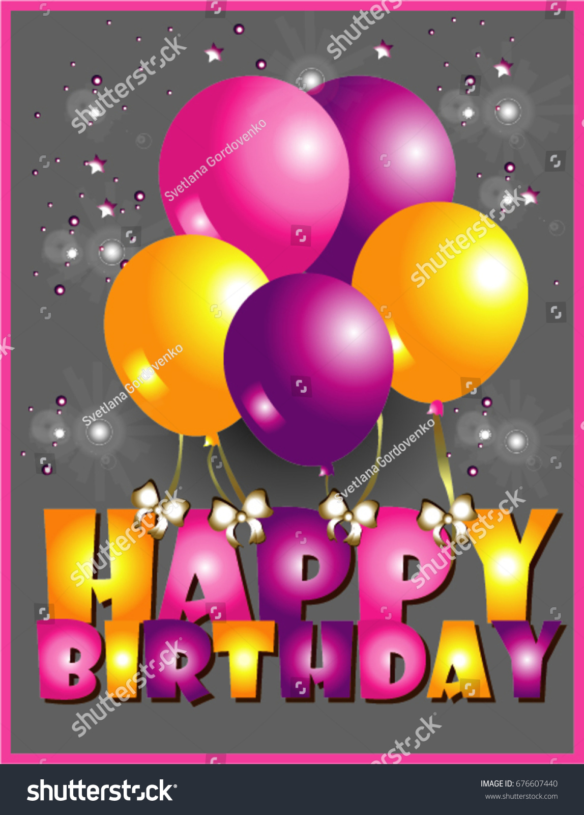 Happy Birthday Card Cartoon Stock Vector (Royalty Free) 676607440 ...