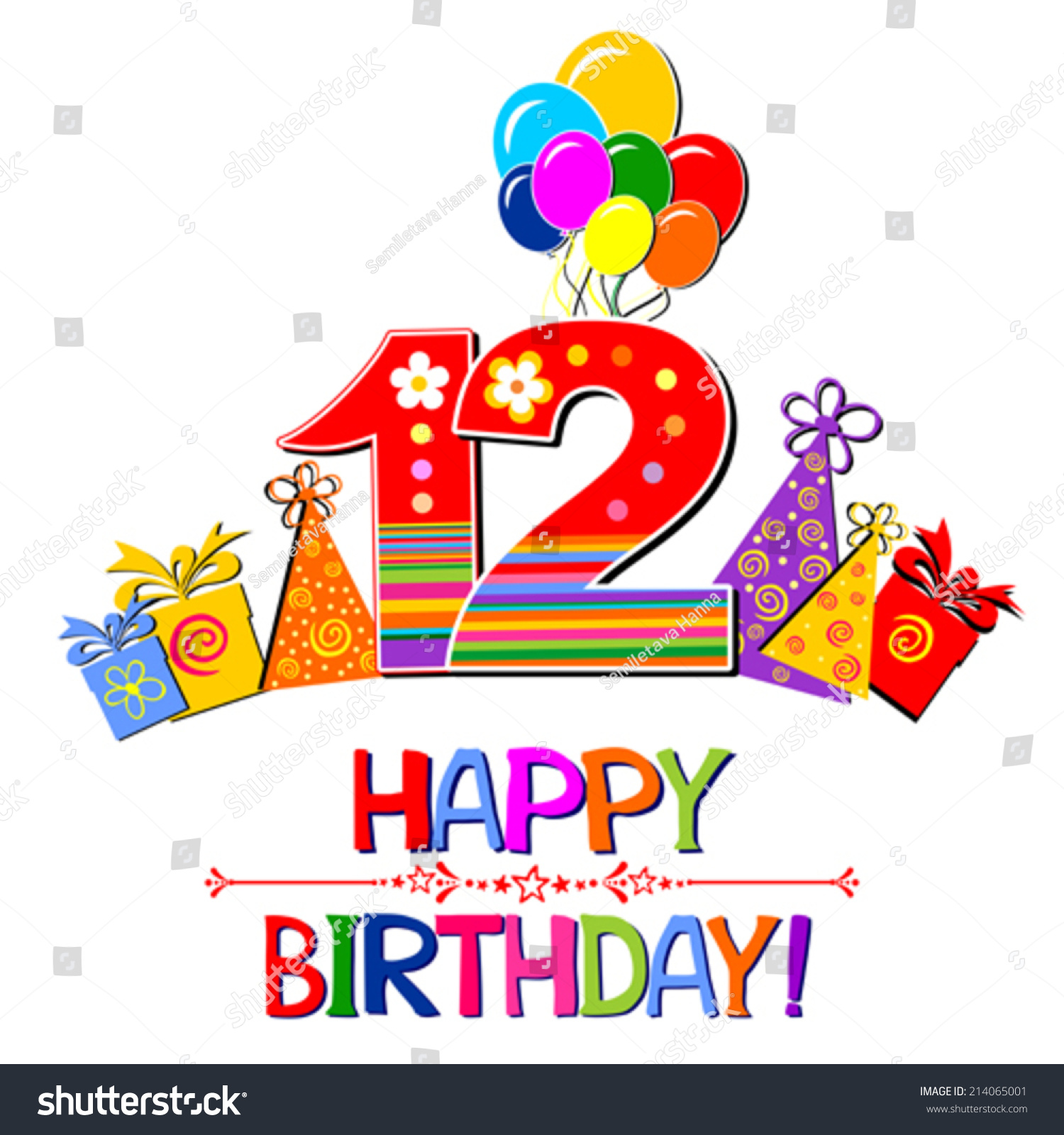 Happy Birthday Card Celebration Background Number Stock Vector ...