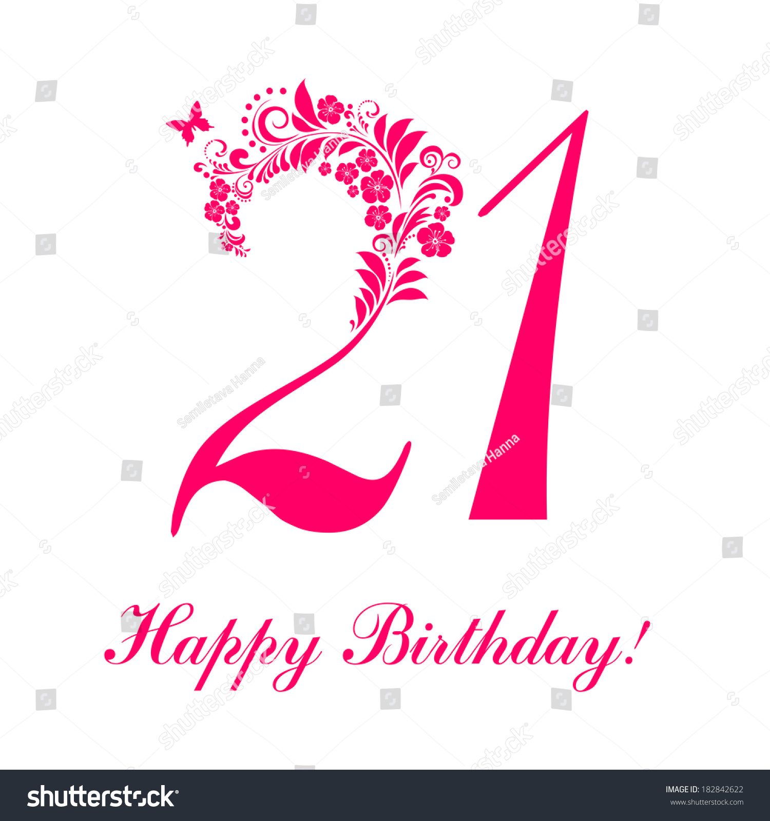 Happy Birthday Card Celebration Background Number Stock Vector ...