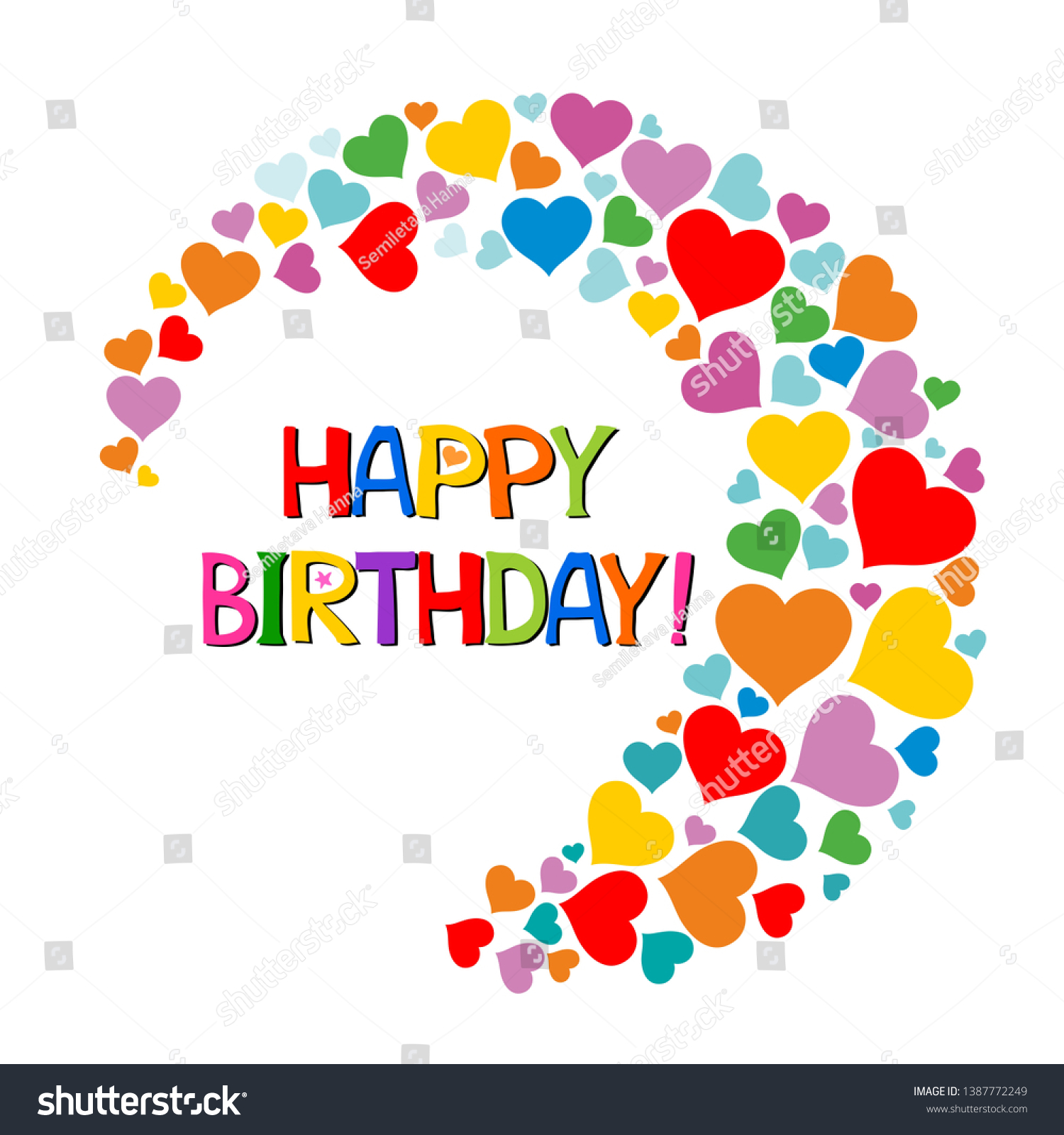 Happy Birthday Card Celebration White Background Stock Vector (Royalty ...