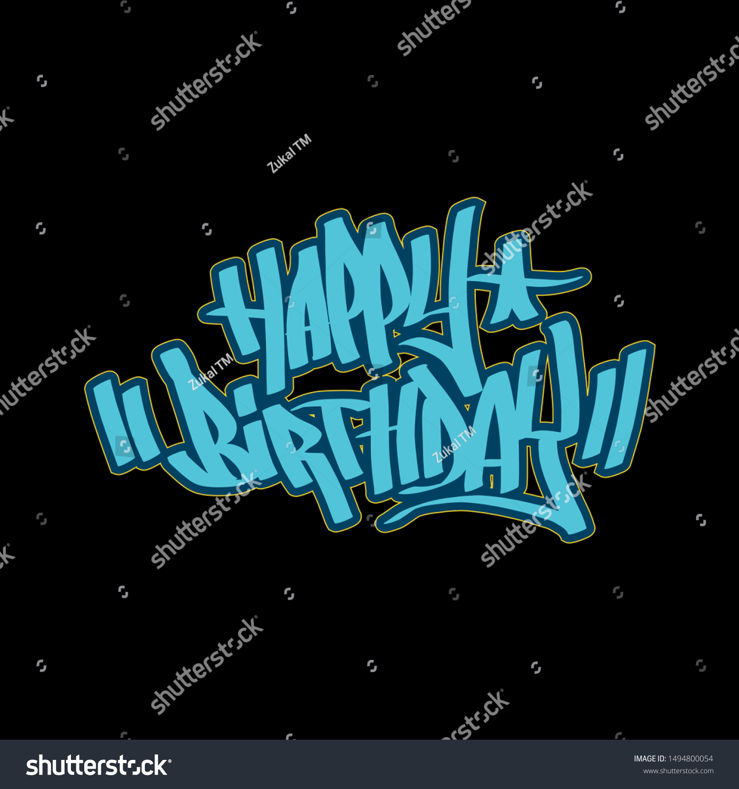 Happy Birthday Card Design Hand Written Stock Vector (Royalty Free ...