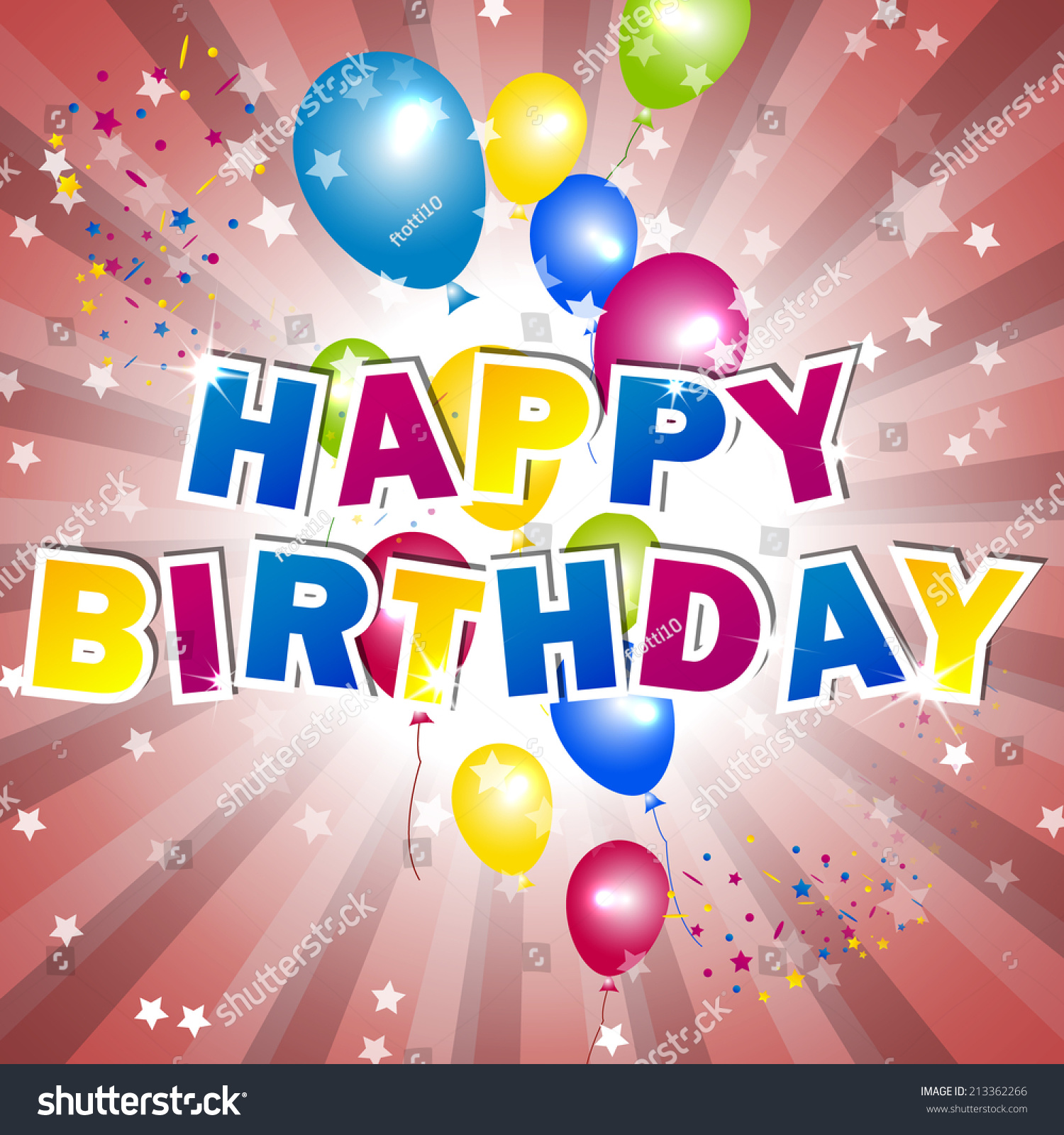 Happy Birthday Card Design Template/Vector Illustration - 213362266 ...