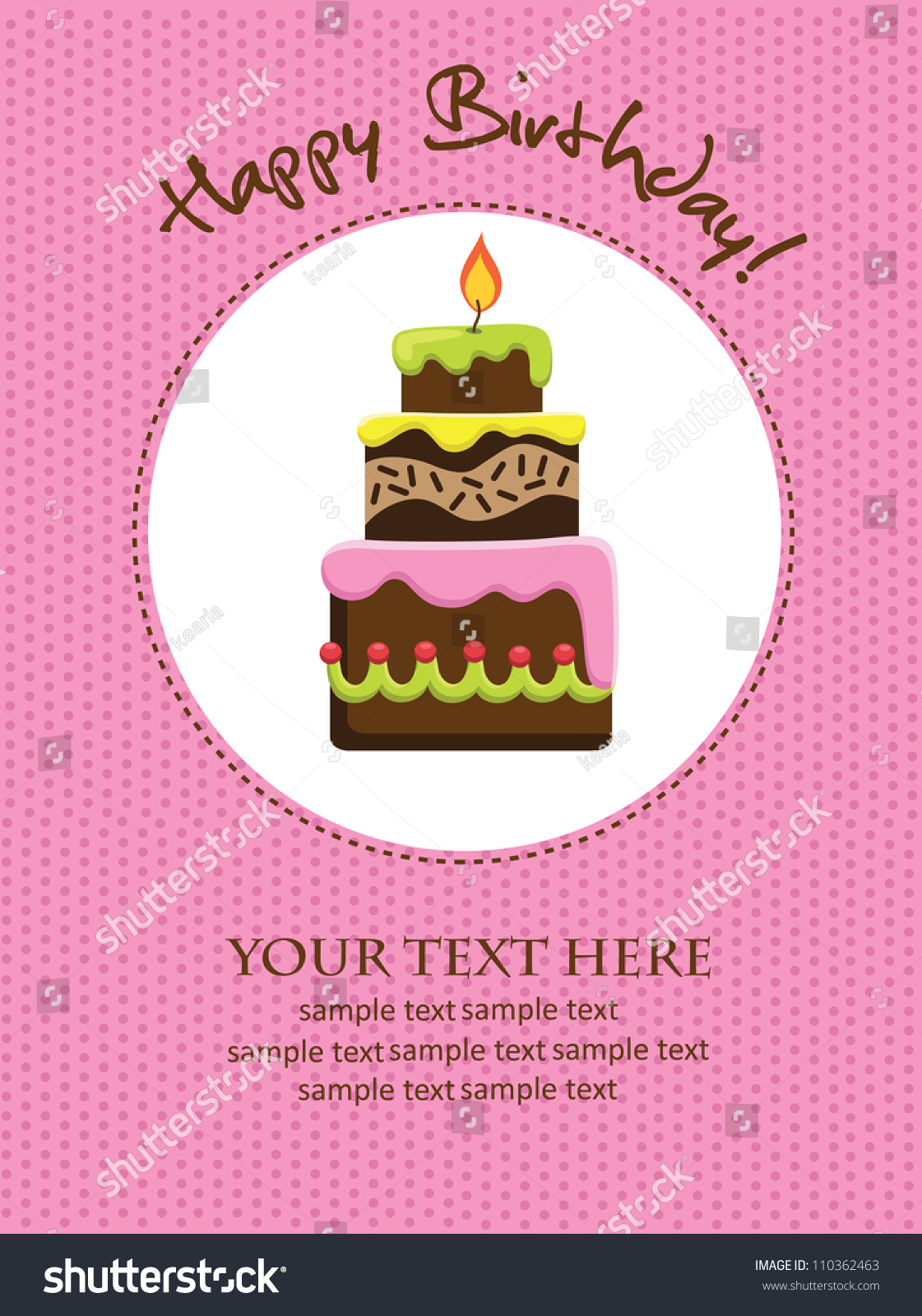 Happy Birthday Card Design. Vector Illustration - 110362463 : Shutterstock