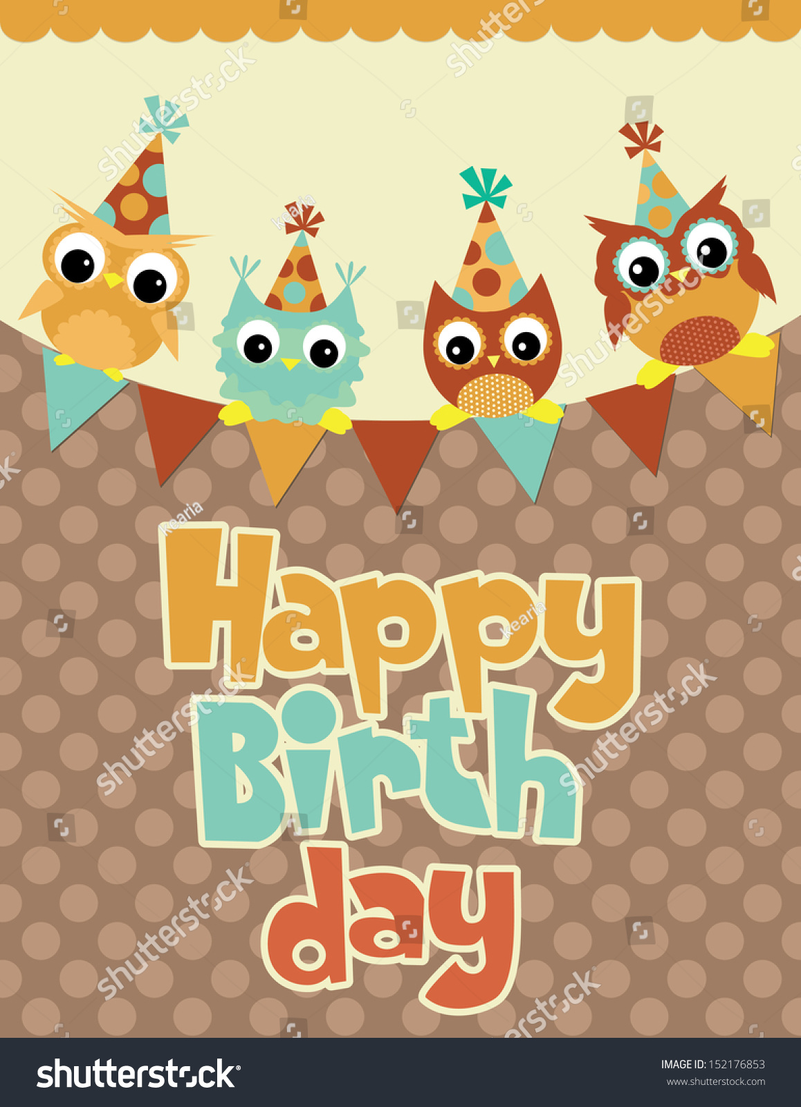 Happy Birthday Card Design Vector Illustration: vector de stock (libre