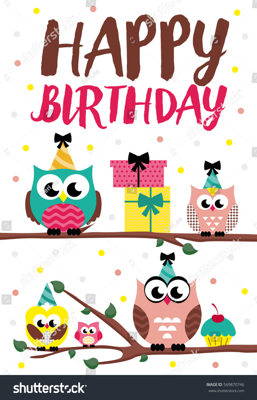 Happy Birthday Card Design Vector Illustration Stock Vector (Royalty ...