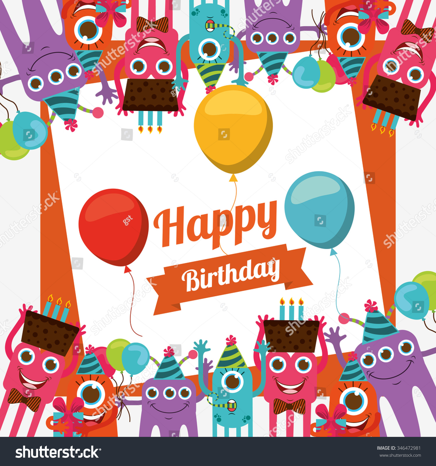 Happy Birthday Card Design, Vector Illustration Eps10 Graphic ...