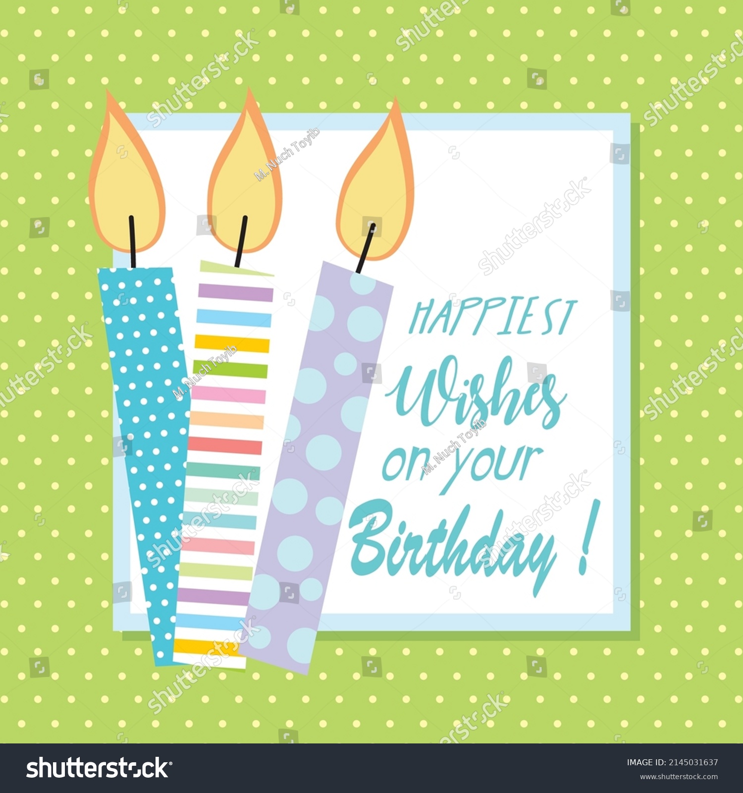 Happy Birthday Card Design Candles Stock Vector (Royalty Free ...