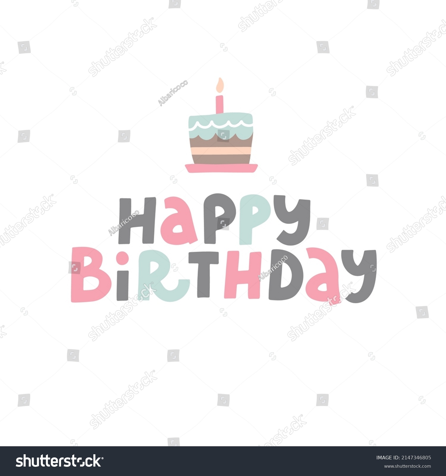 Happy Birthday Card Design Lettering Quote Stock Vector (Royalty Free ...