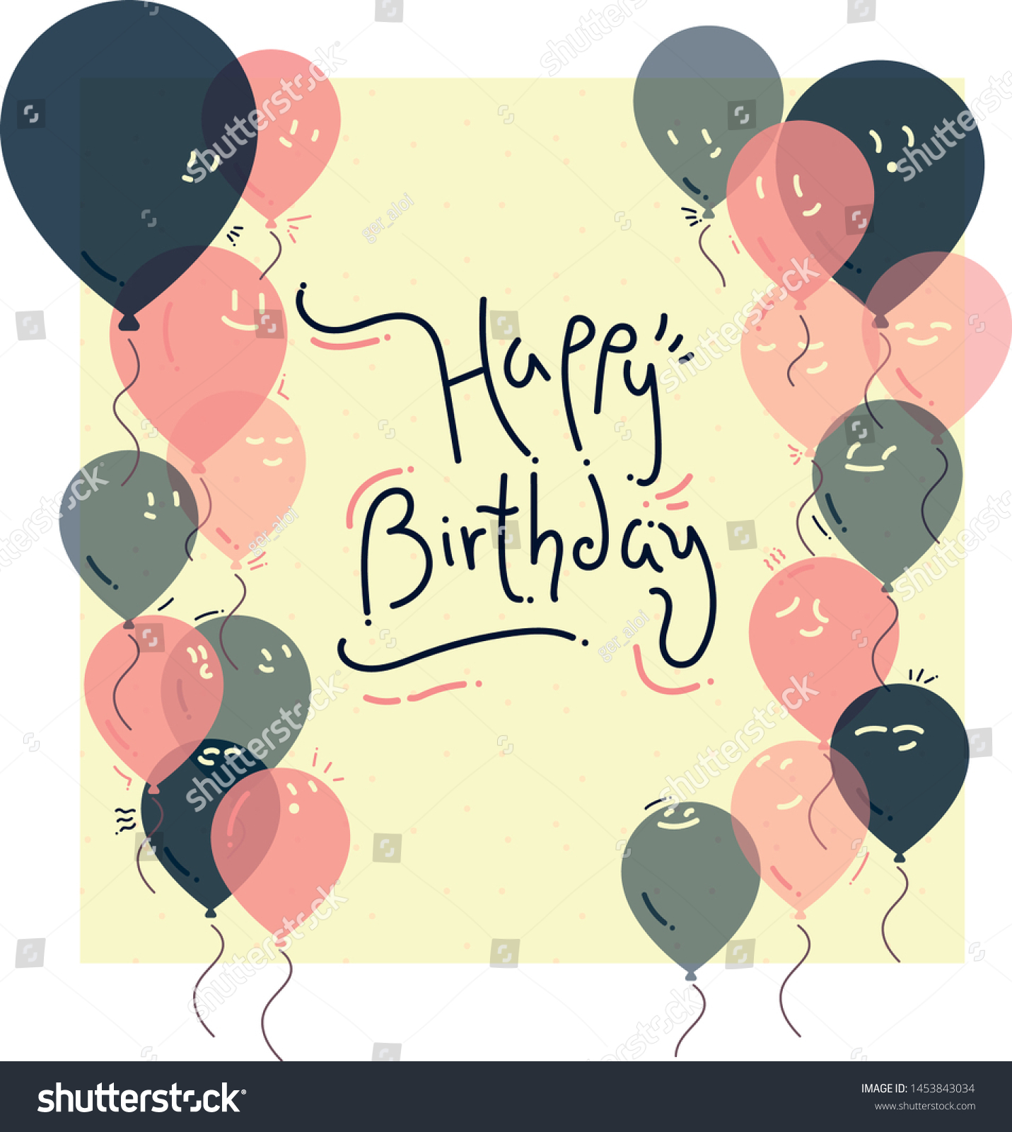 Happy Birthday Card Friends Family Office Stock Vector (Royalty