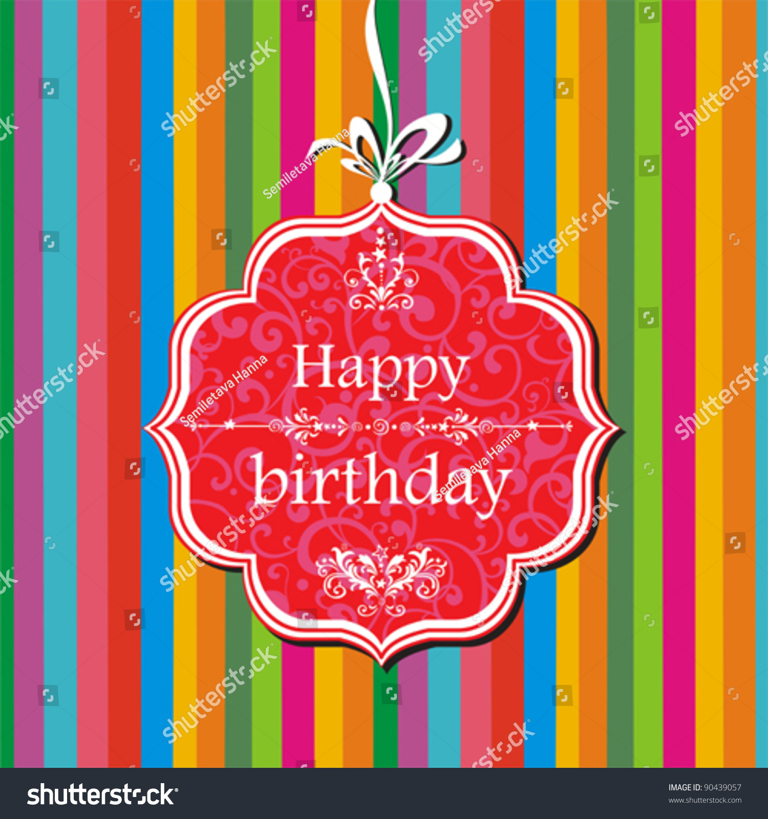 Happy Birthday Card Greeting Card On Stock Vector (Royalty Free