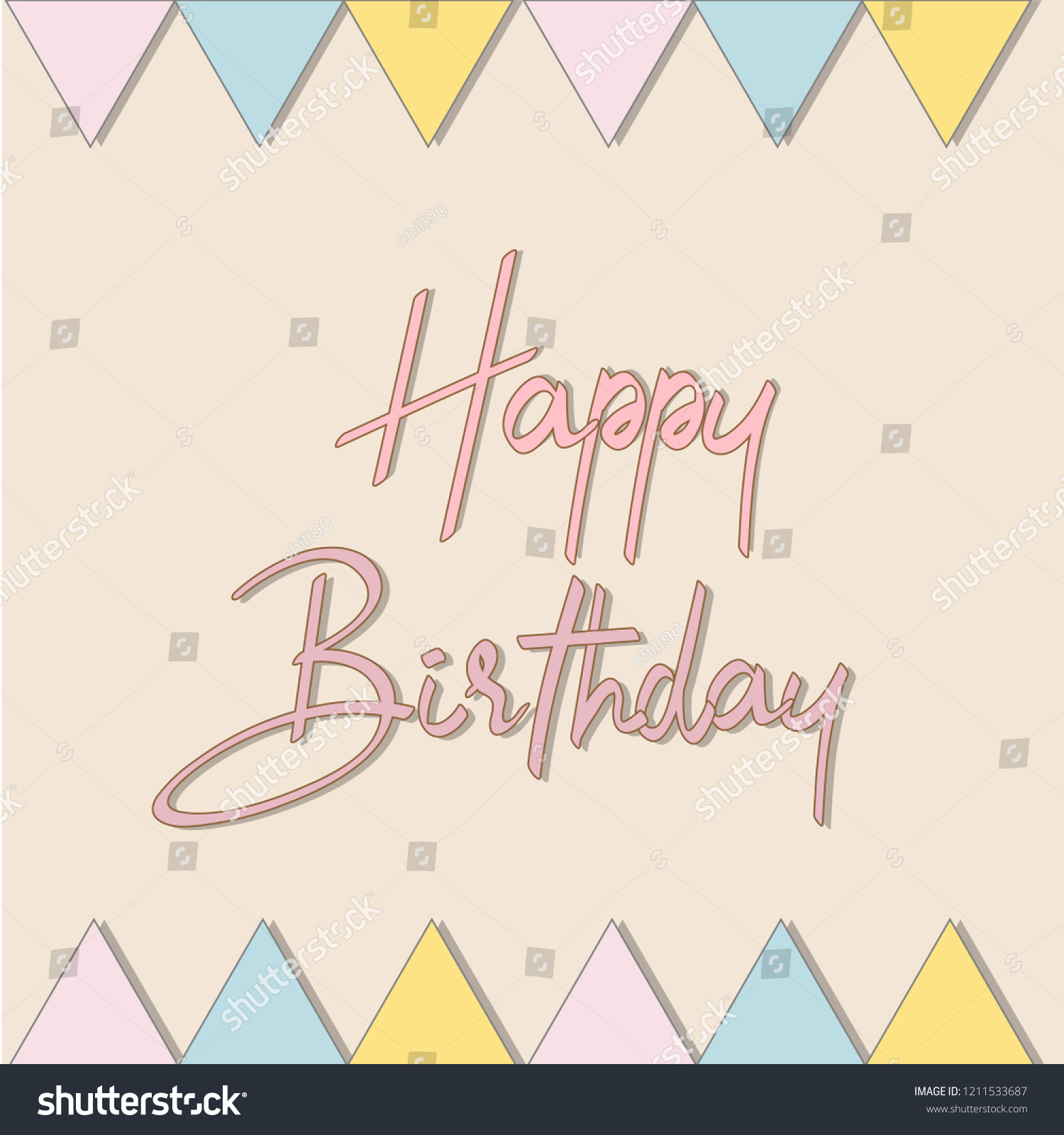 Happy Birthday Card Pastel Colors Stock Vector (Royalty Free ...