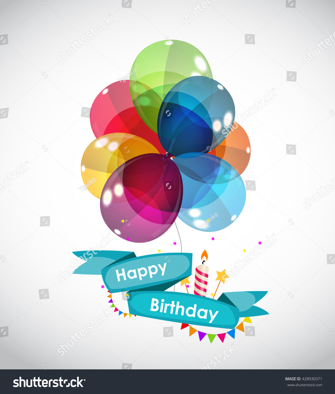 Download Happy Birthday Card Template Balloons Vector Stock Vector ...