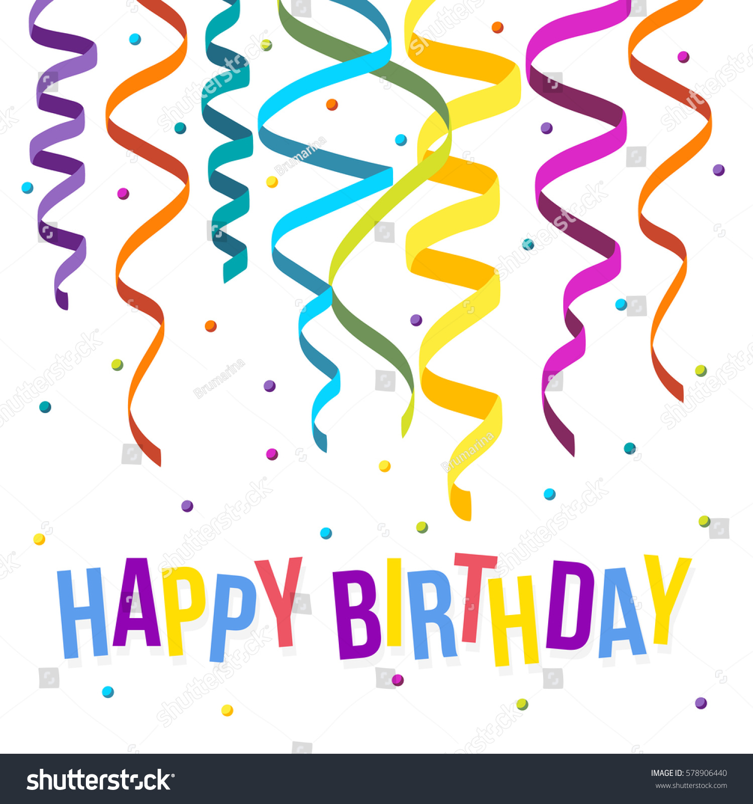happy birthday card template flat colorful のベクター画像素材