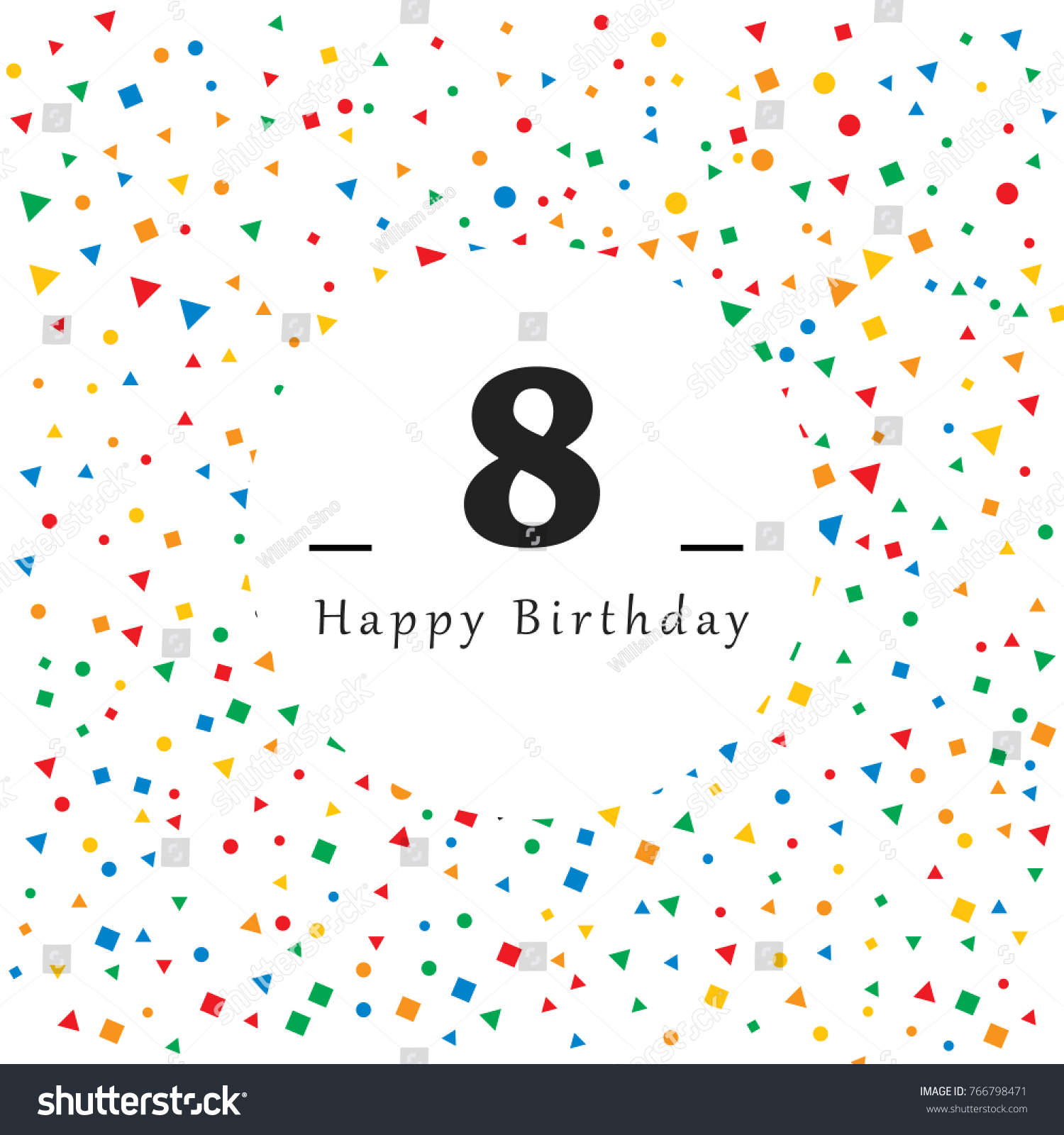 Happy 8 Birthday Card Abstract Background: vector de stock (libre de