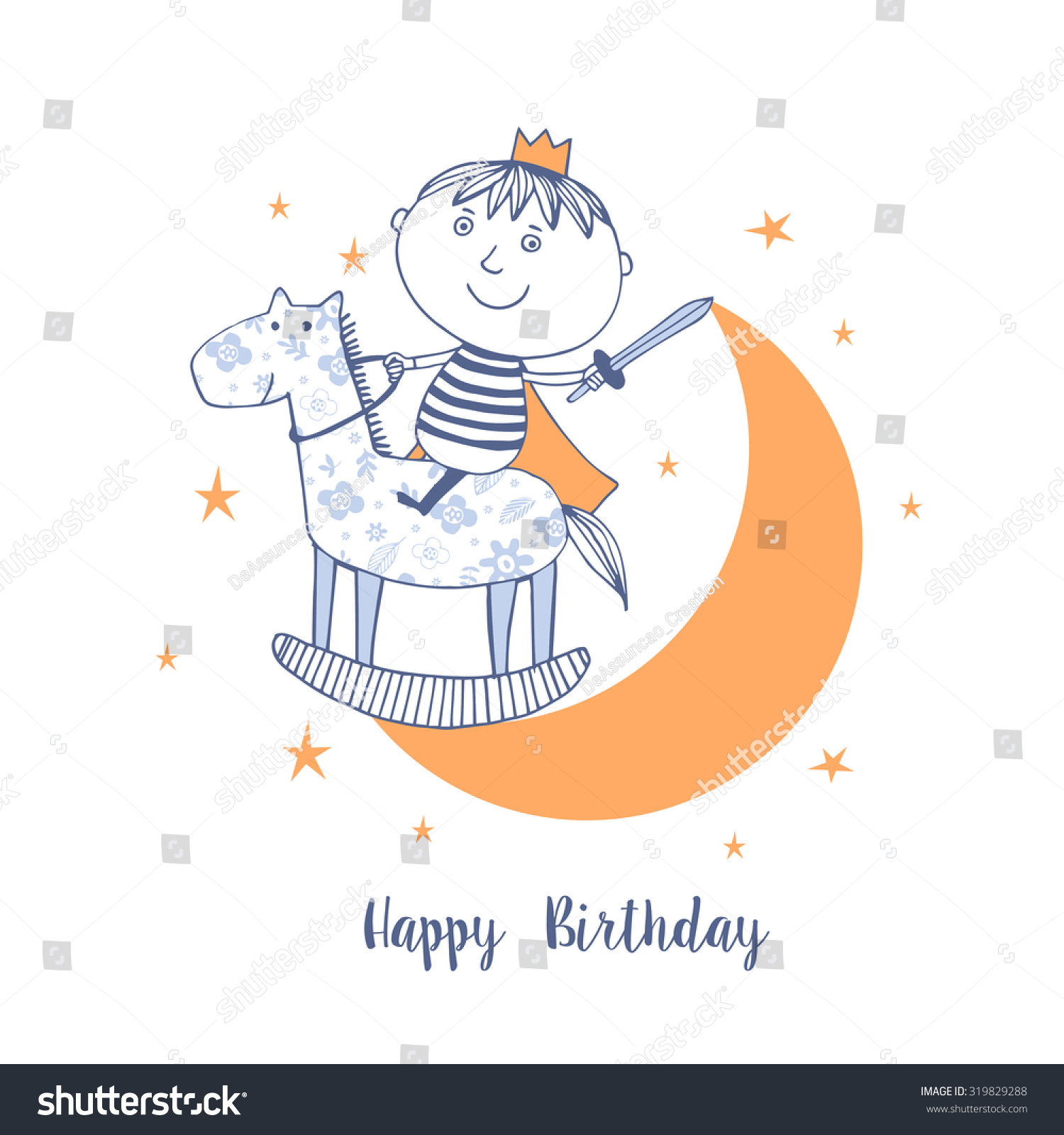 Download Happy Birthday Card Cute Boy Like Stock Vector 319829288 ...