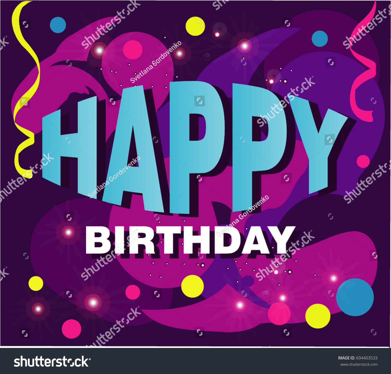 Happy Birthday Cartoon Stock Vector (Royalty Free) 694403533