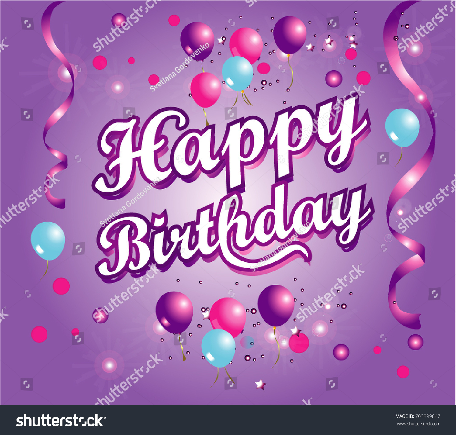 Happy Birthday Cartoon Stock Vector (Royalty Free) 703899847 | Shutterstock