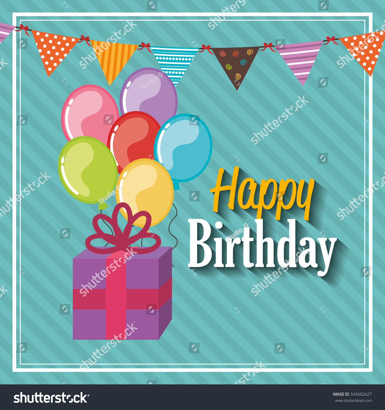 Happy Birthday Celebration Card Stock Vector 545602627 : Shutterstock