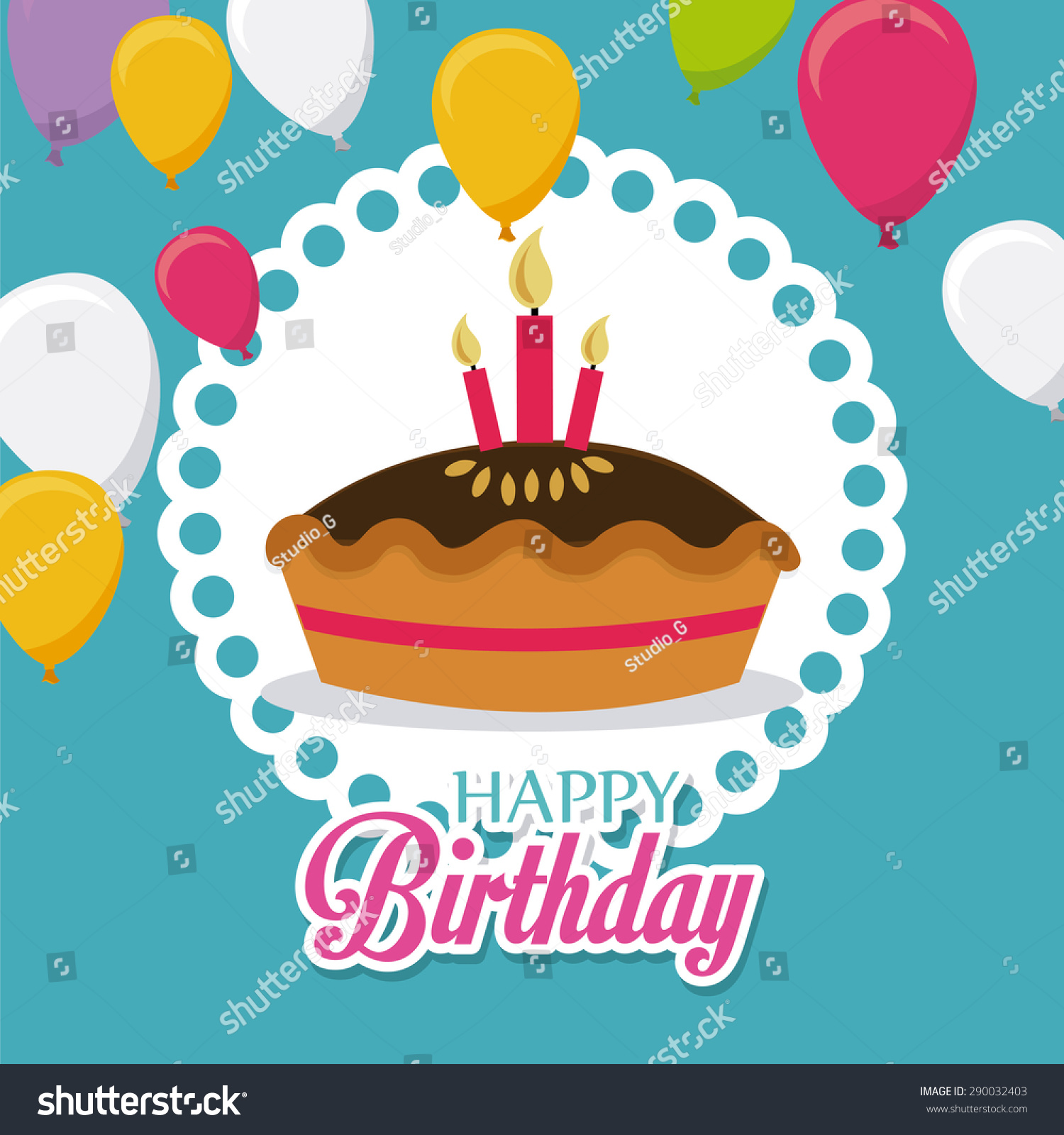 Happy Birthday Colorful Card Design, Vector Illustration. - 290032403 ...