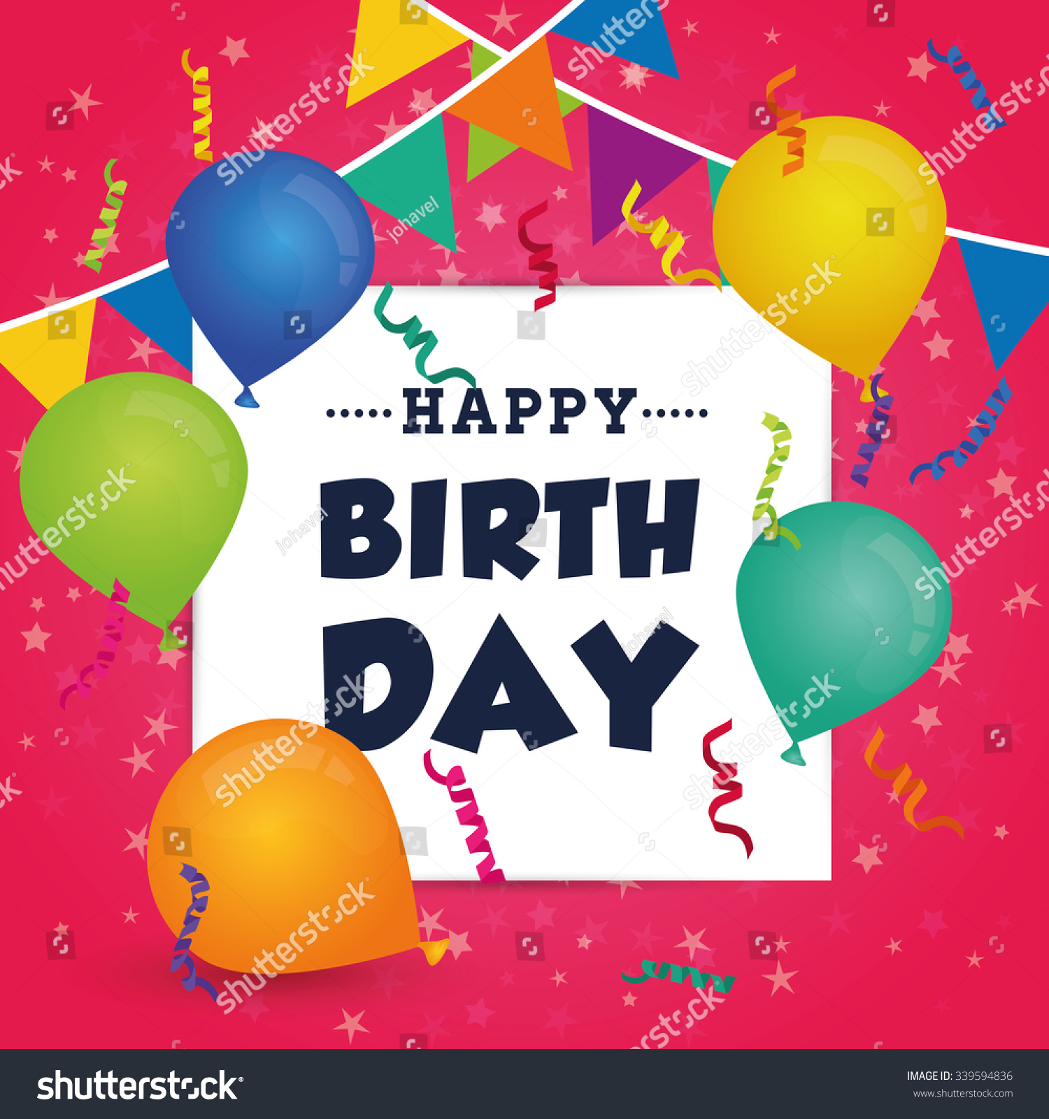 Happy Birthday Colorful Card Design Vector Stock Vector Royalty Free 339594836 Shutterstock 5704