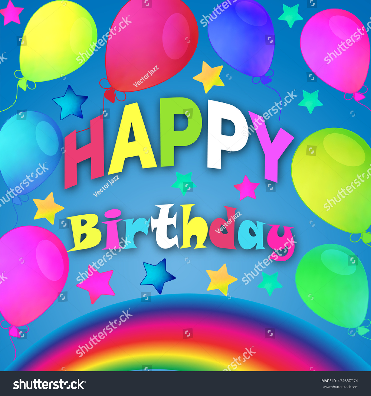 Happy Birthday Congratulation Card . The Background Is Decorated With A ...