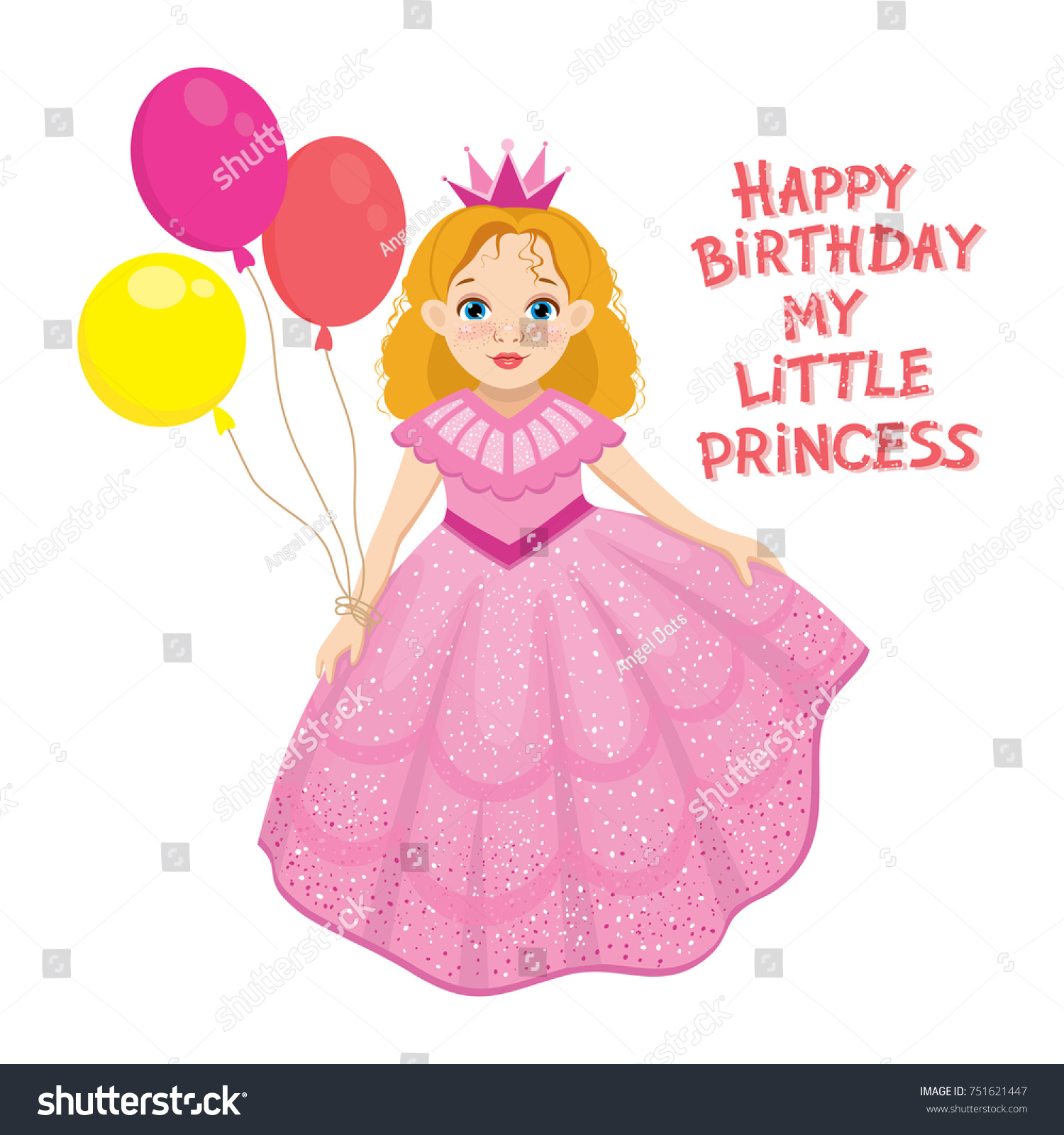 Happy Birthday Cute Fairy Girl Greeting Stock Vector (Royalty Free ...