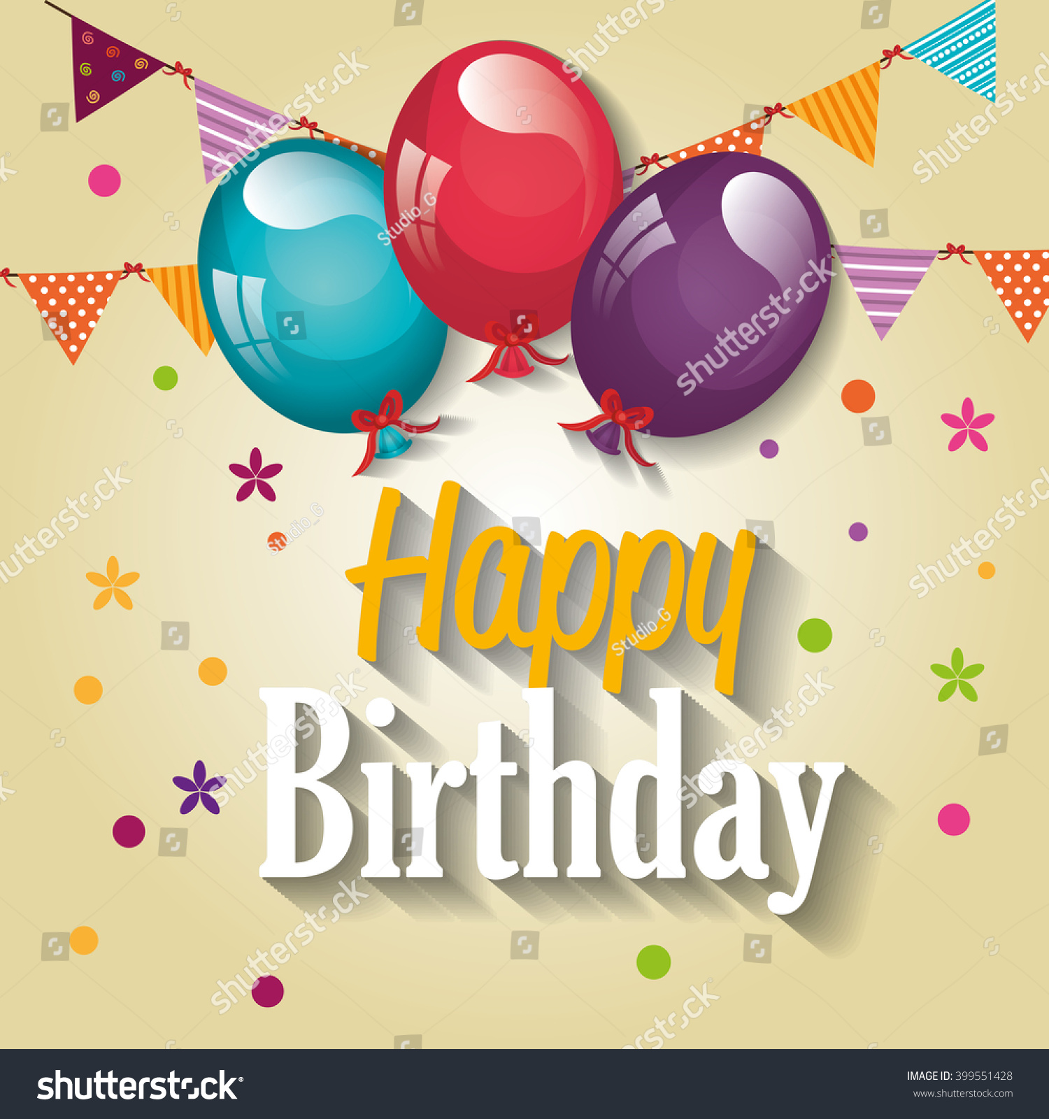 Happy Birthday Design Stock Vector 399551428 : Shutterstock