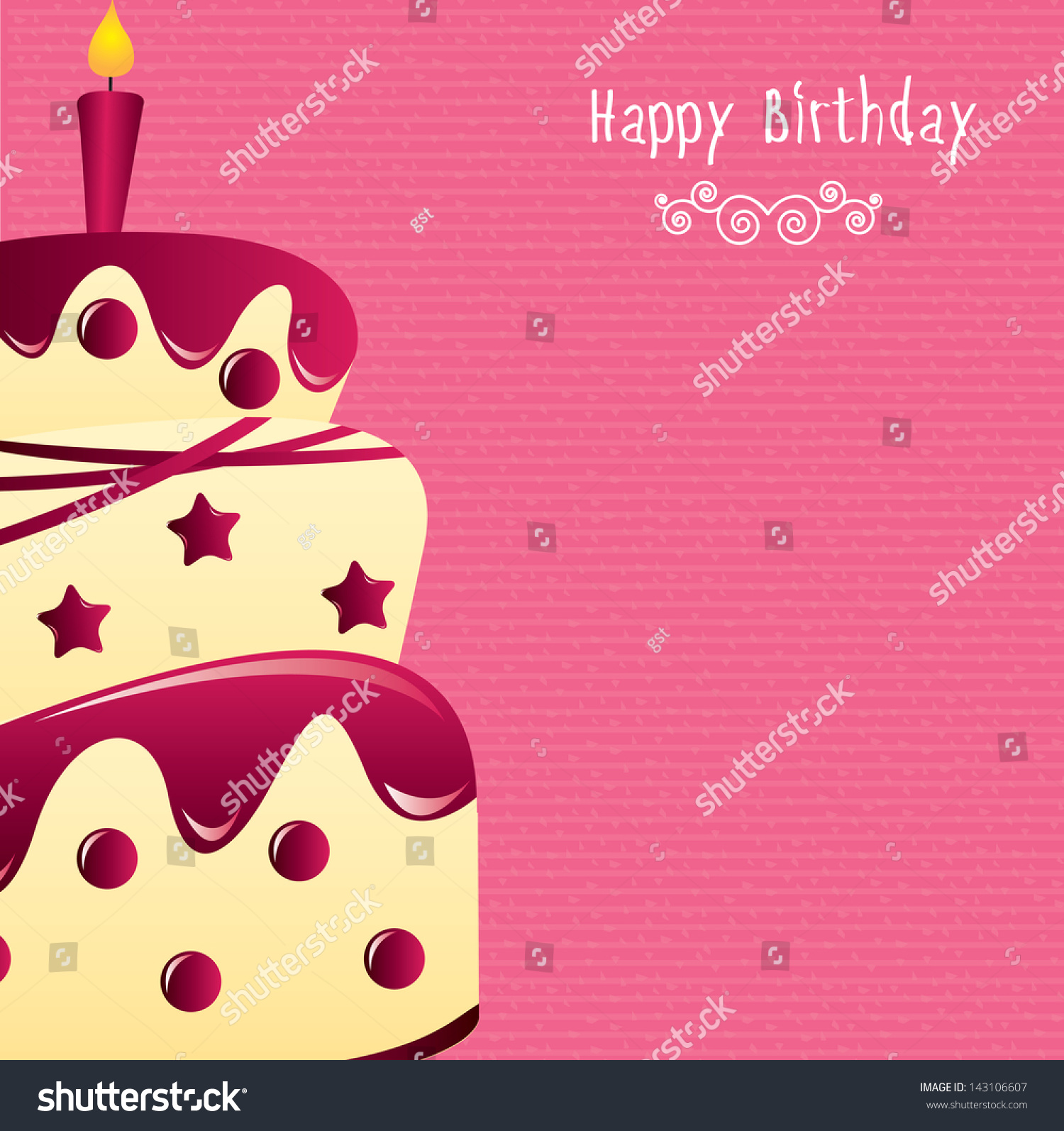 Pink Background Birthday Design gambar ke 2