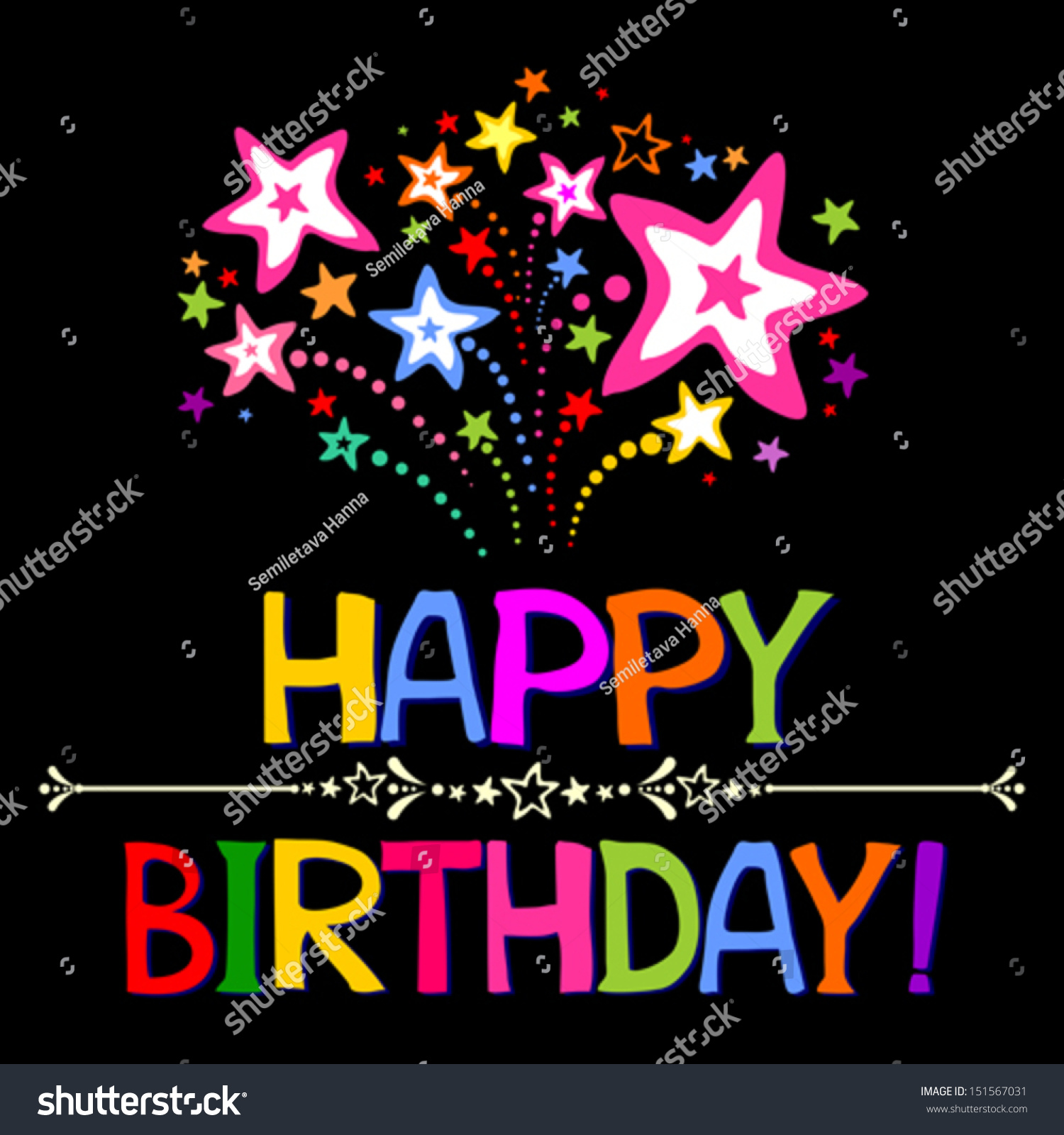 Happy Birthday Firework. Vector Illustration - 151567031 : Shutterstock