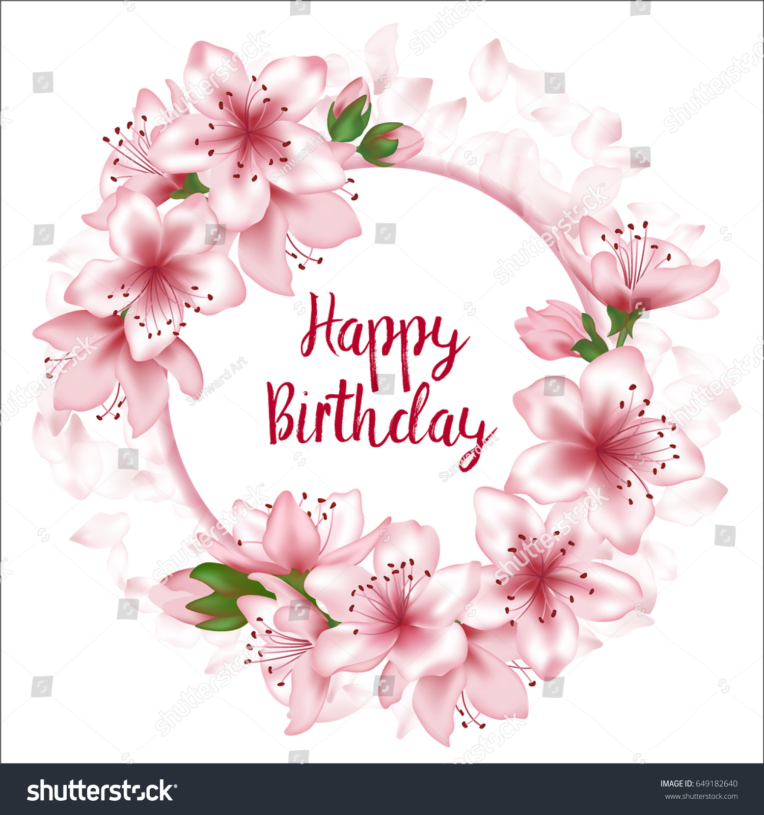 Flower Birthday Card Template