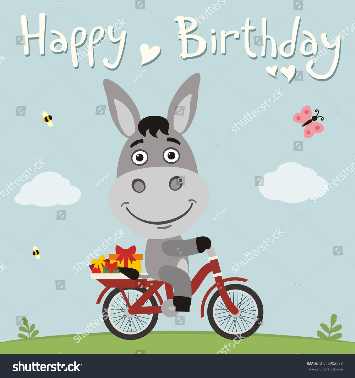 donkey on a bike